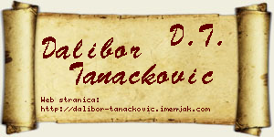 Dalibor Tanacković vizit kartica
